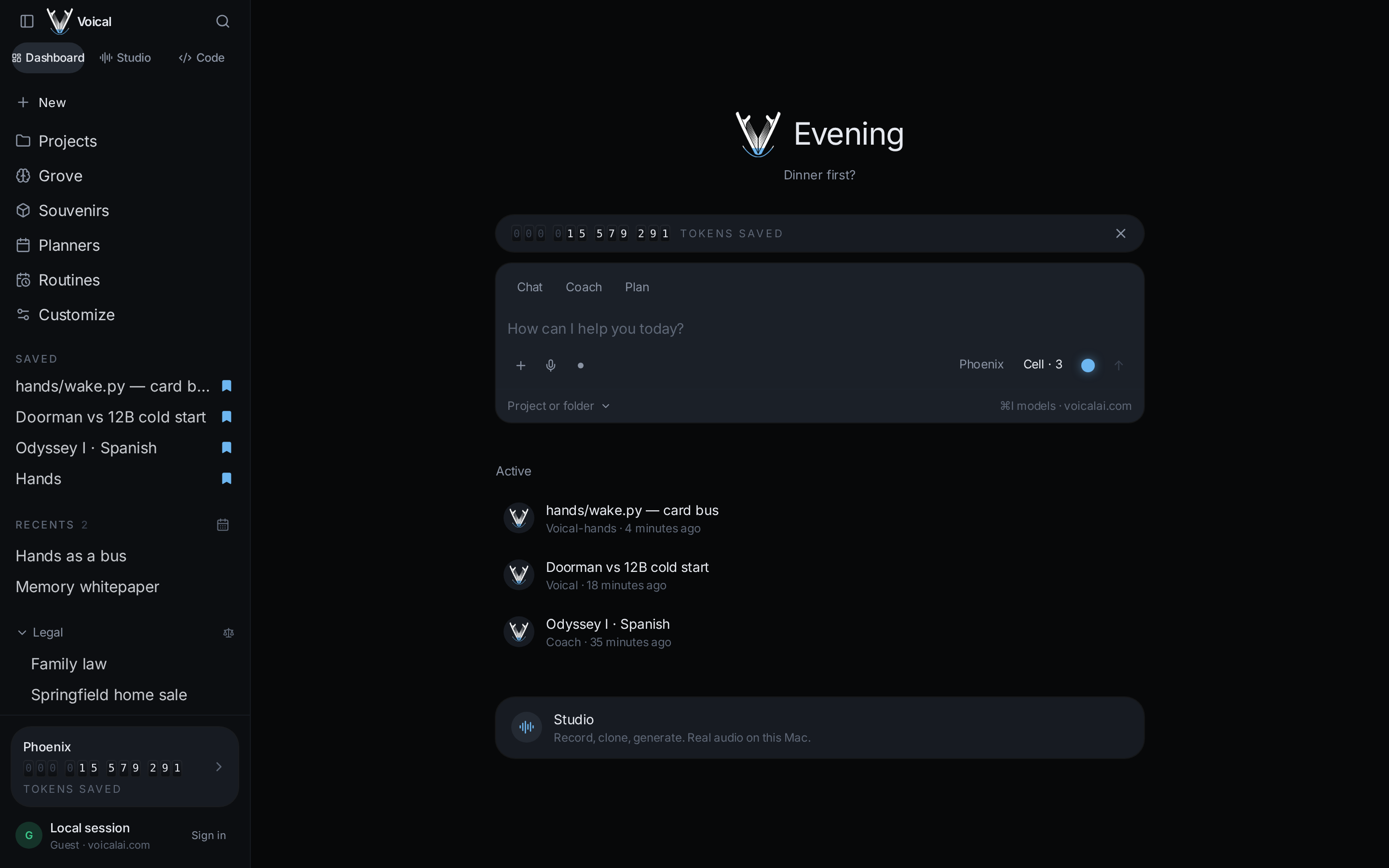 Voical dashboard