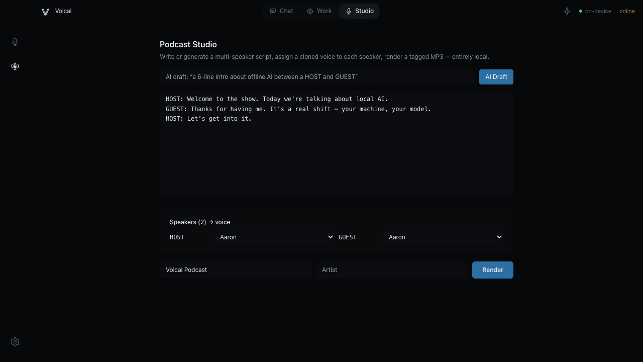 Voical Podcast Studio